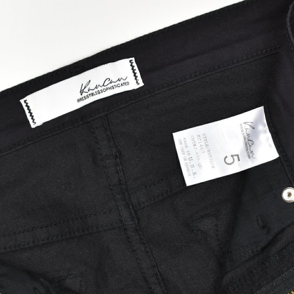 KanCan Perforated High Rise Skinny Black Jeans 5/26 - Picture 8 of 8